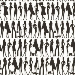 Bond Girls Black and White Wallpaper