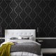 Kinky Vintage Black Flock Wallpaper | Buy Wallpaper Direct