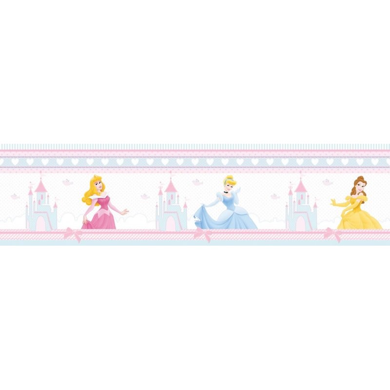 Princess Fairytail Pink Border, Pink Wallpaper, Kids Room Wallpaper